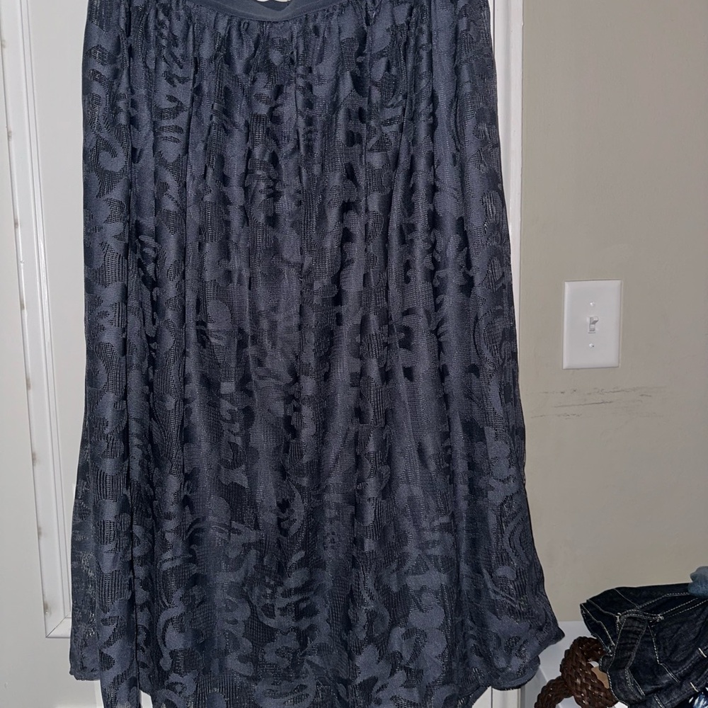 Lane Bryant Charcoal Lace Maxi Skirt